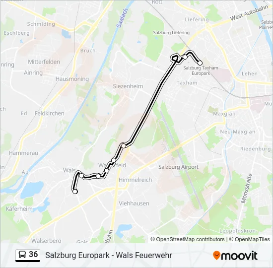 36 Bus Line Map