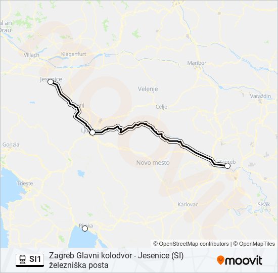 SI1 train Line Map