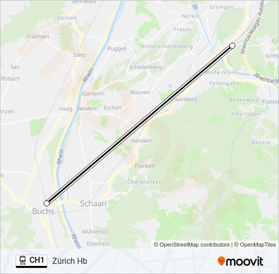 CH1 train Line Map