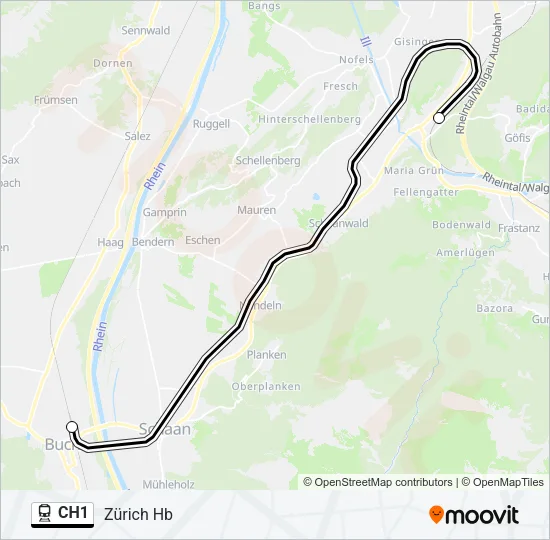 CH1 Train Line Map