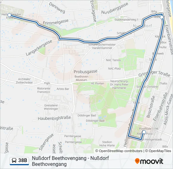 38B Bus Line Map