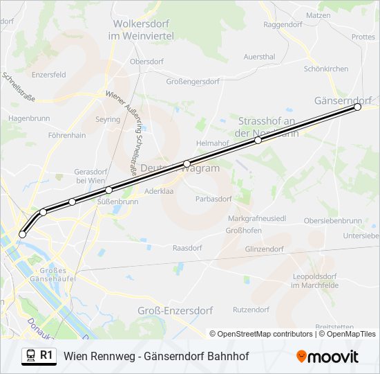 R1 train Line Map