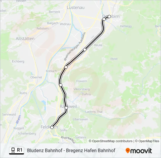 R1 Train Line Map