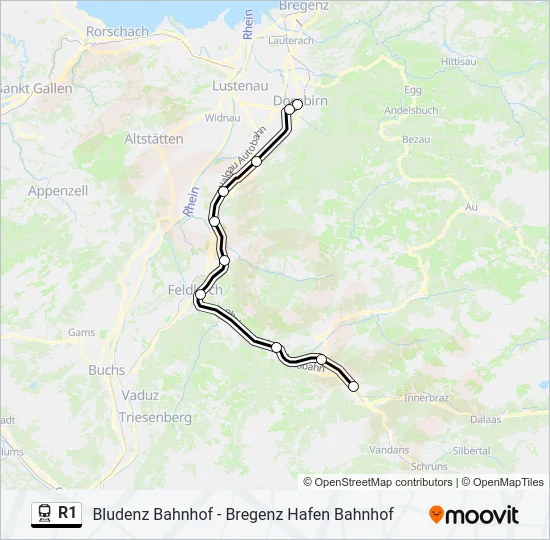 R1 Train Line Map