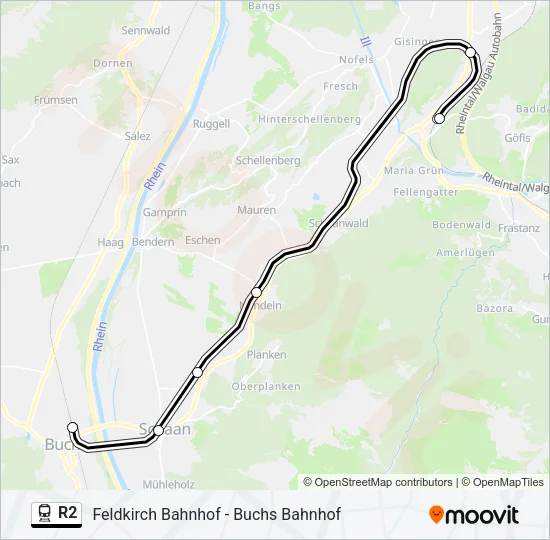 R2 Train Line Map