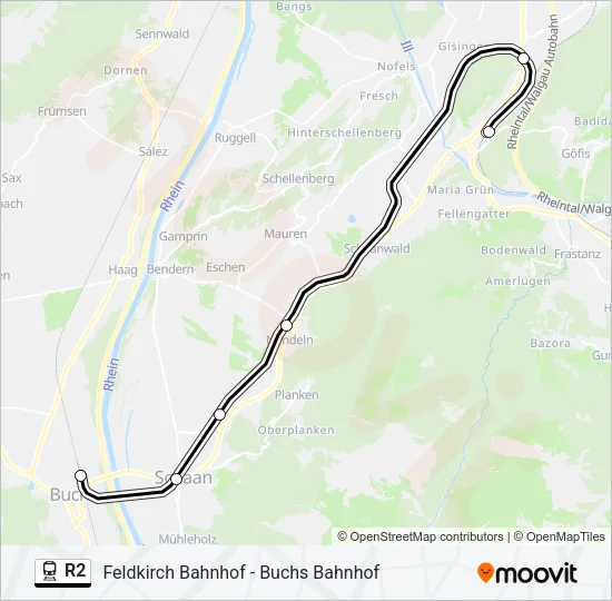 R2 Train Line Map