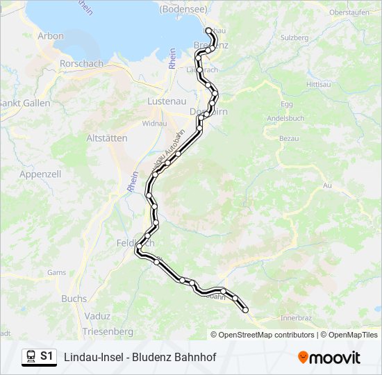 Bahnlinie S1 Karte