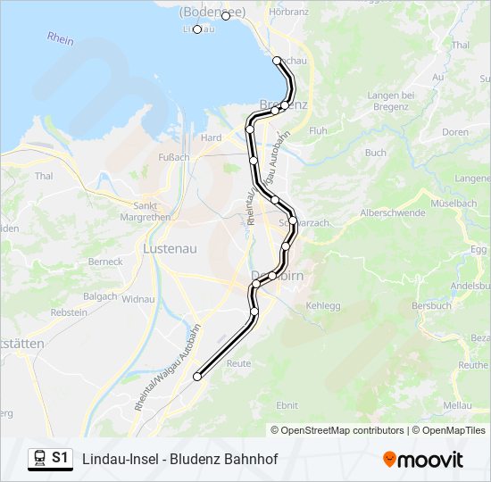 Bahnlinie S1 Karte