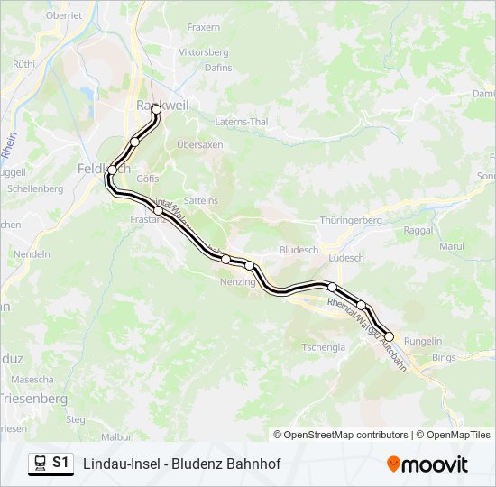 S1 train Line Map