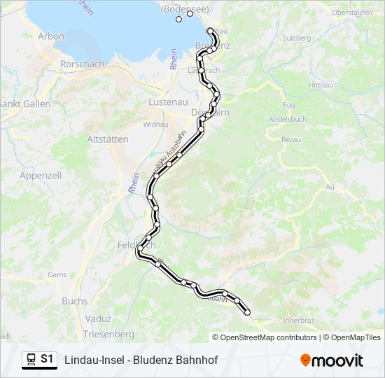 Bahnlinie S1 Karte