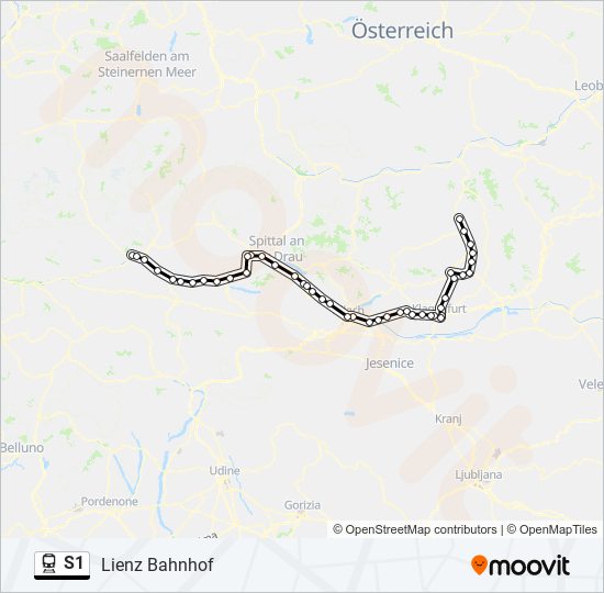 S1 train Line Map