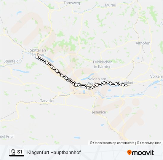 S1 train Line Map