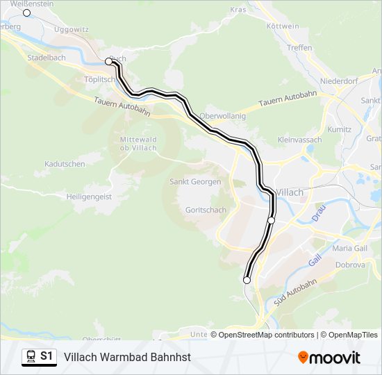 S1 train Line Map