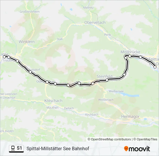 S1 Train Line Map