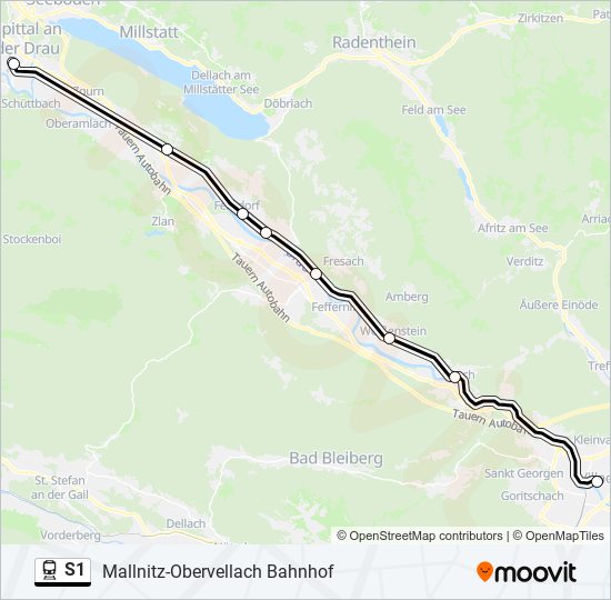 S1 train Line Map