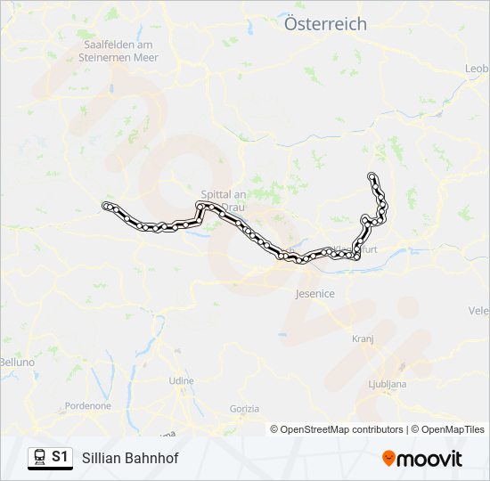 S1 train Line Map