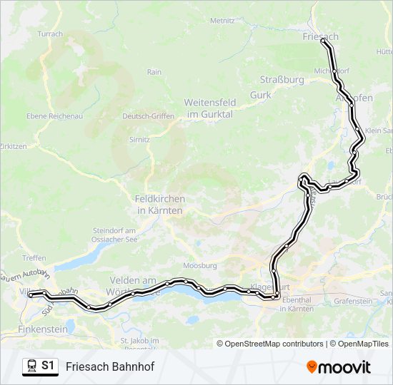 S1 Train Line Map