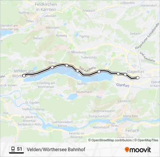 S1 Train Line Map
