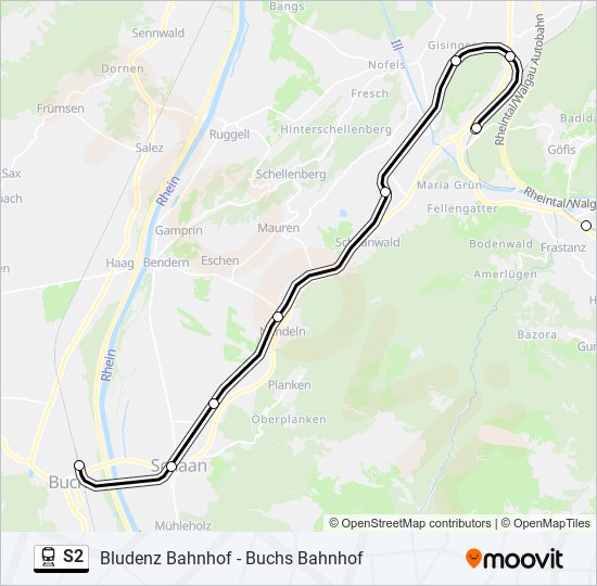 S2 train Line Map