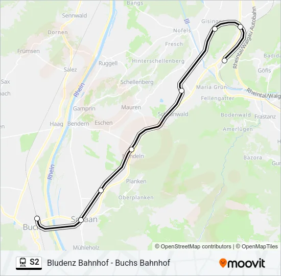 S2 Train Line Map