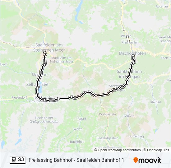 S3 train Line Map