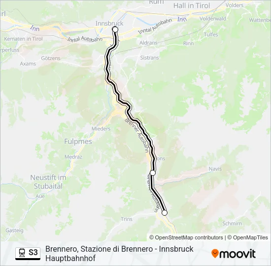 S3 Train Line Map