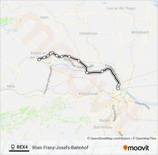 REX4 Train Line Map