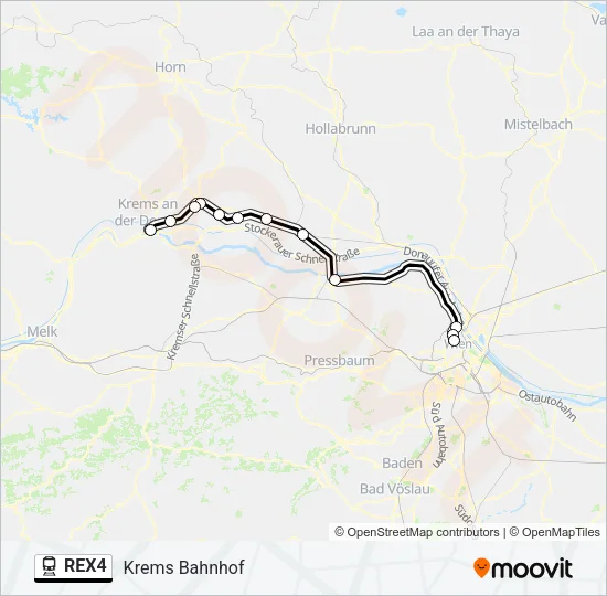 REX4 Train Line Map