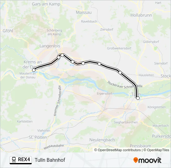 REX4 Train Line Map