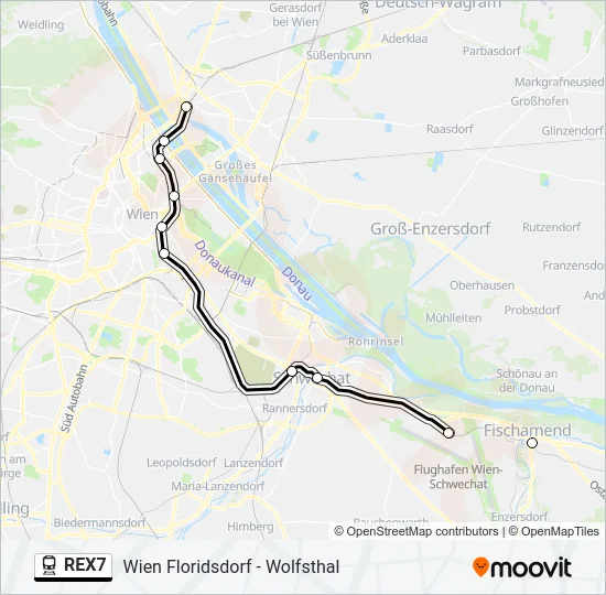 REX7 Train Line Map