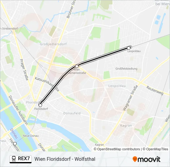 REX7 Train Line Map