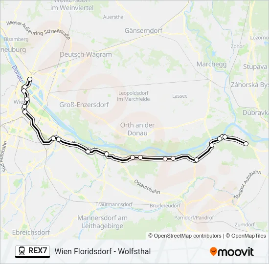REX7 Train Line Map