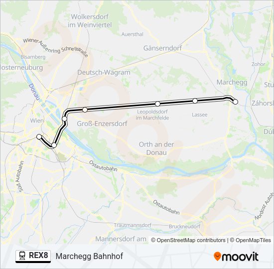 REX8 Train Line Map