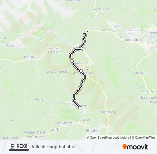 REX8 train Line Map