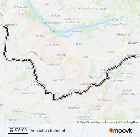 SV100 bus Line Map