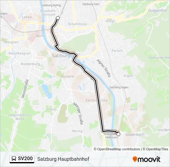 SV200 Bus Line Map