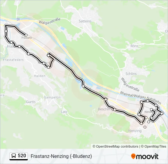 520 Bus Line Map