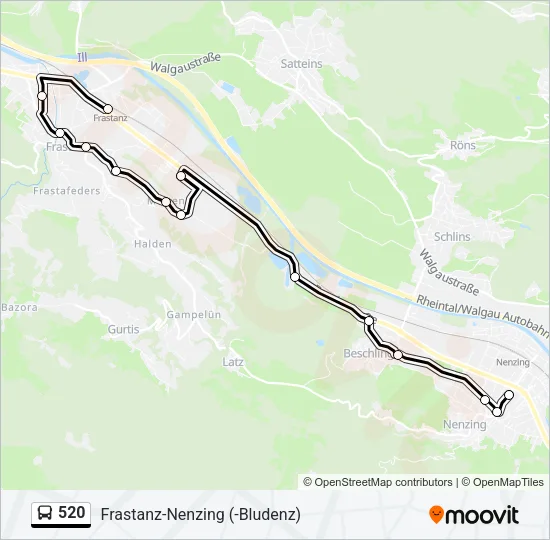 520 Bus Line Map
