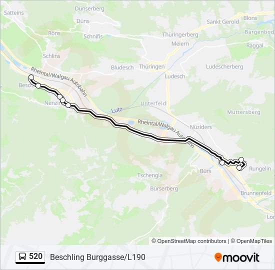 520 bus Line Map