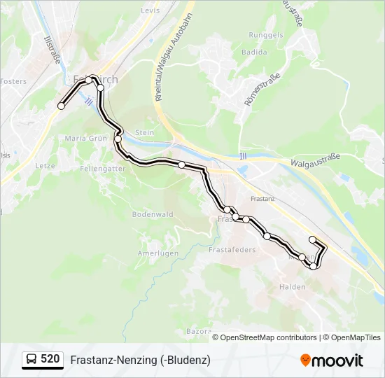 520 Bus Line Map