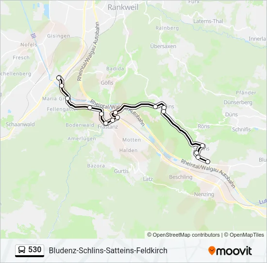 530 Bus Line Map