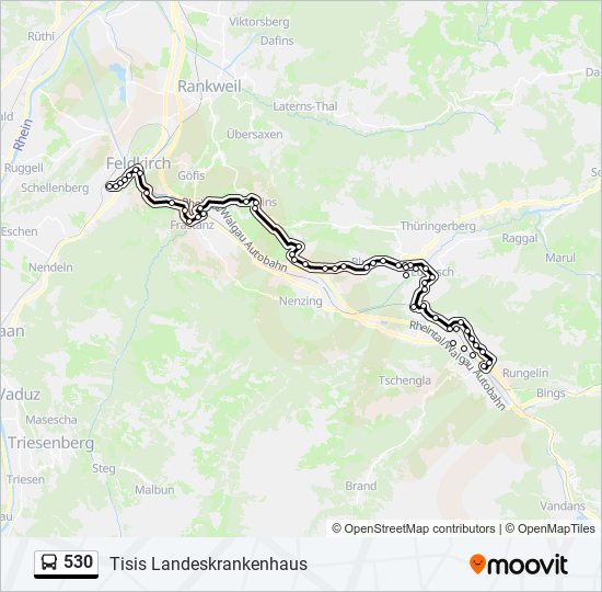 530 bus Line Map