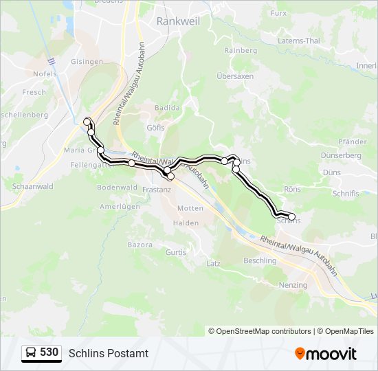 530 bus Line Map