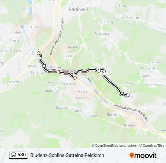 530 Bus Line Map