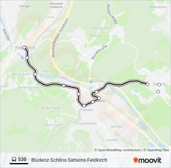 530 Bus Line Map