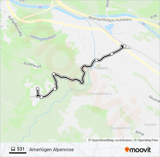 531 Bus Line Map