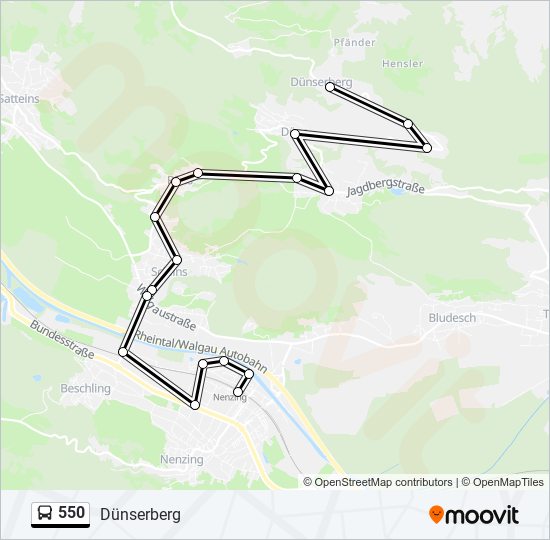 550 bus Line Map