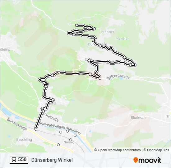 550 Bus Line Map