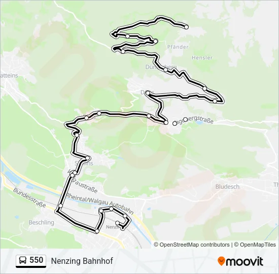550 Bus Line Map