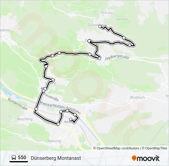 550 Bus Line Map